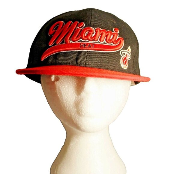 Miami Heat Mitchell Ness Snapback Hat Cap Black NBA Basketball Adjustable HWC - Picture 2 of 6